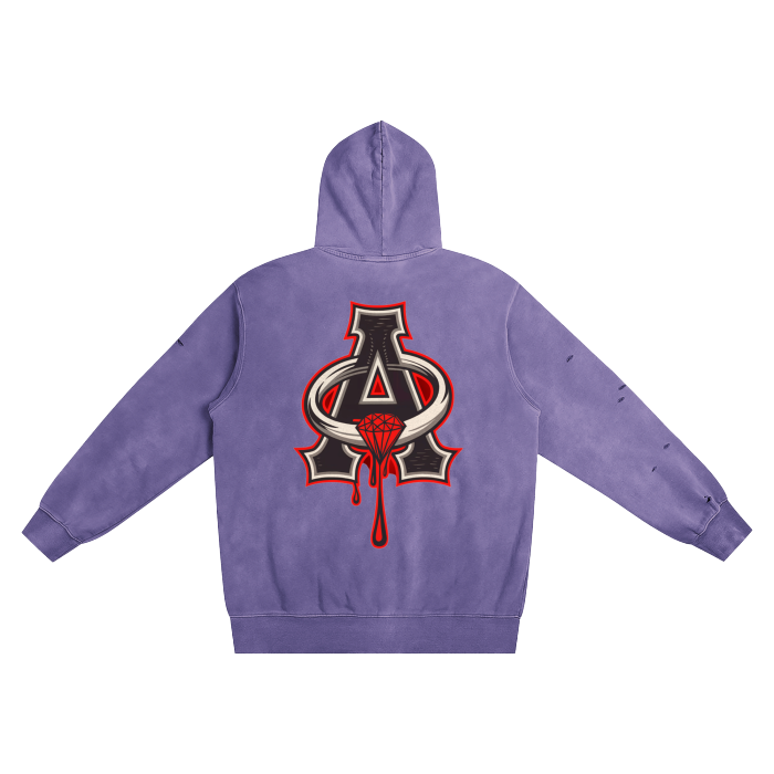 Aonaran DMS Heavyweight Pure Cotton Hand-Frayed Monkey Washed Hoodie
