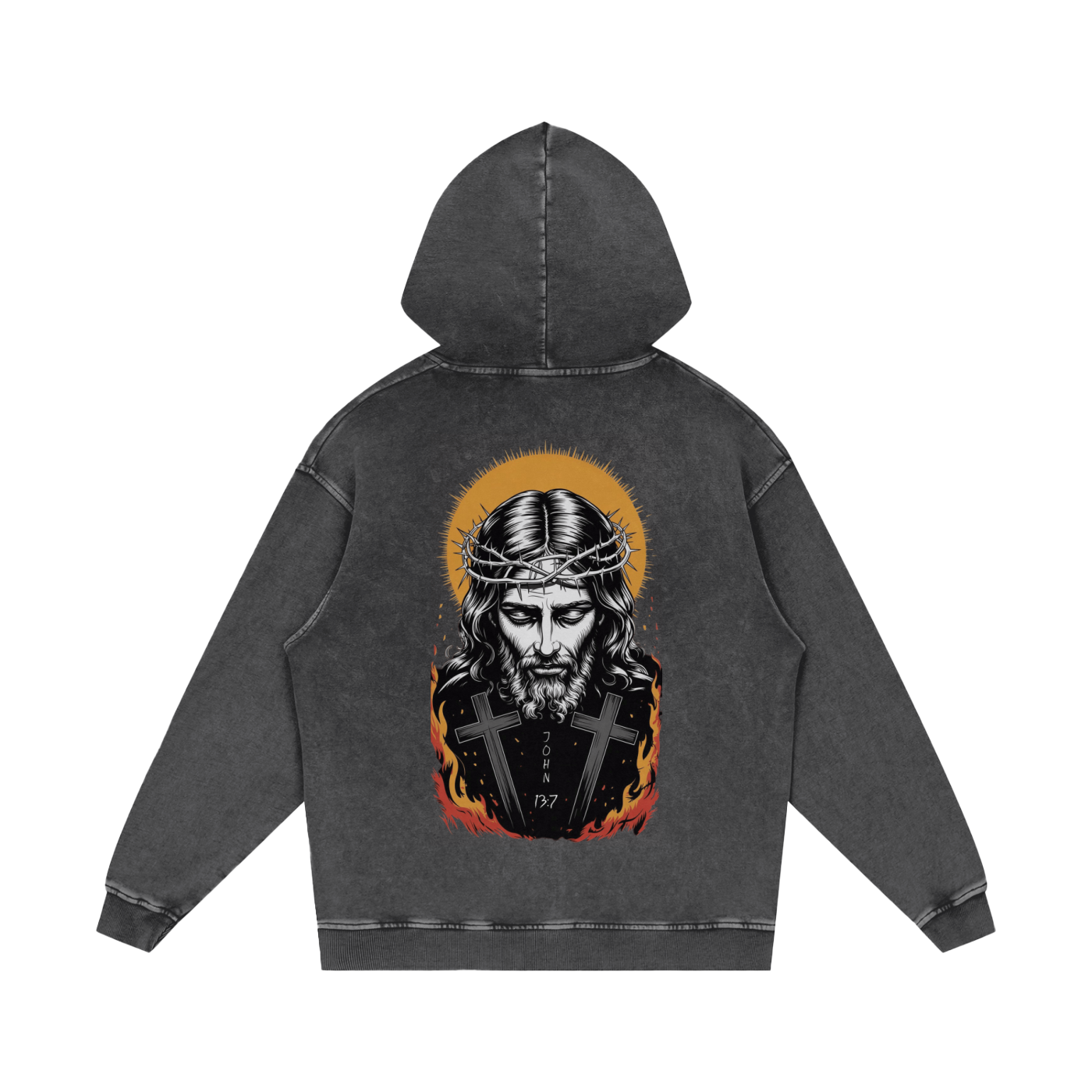 Jesus is King Acid Wash Oversize Hoodie