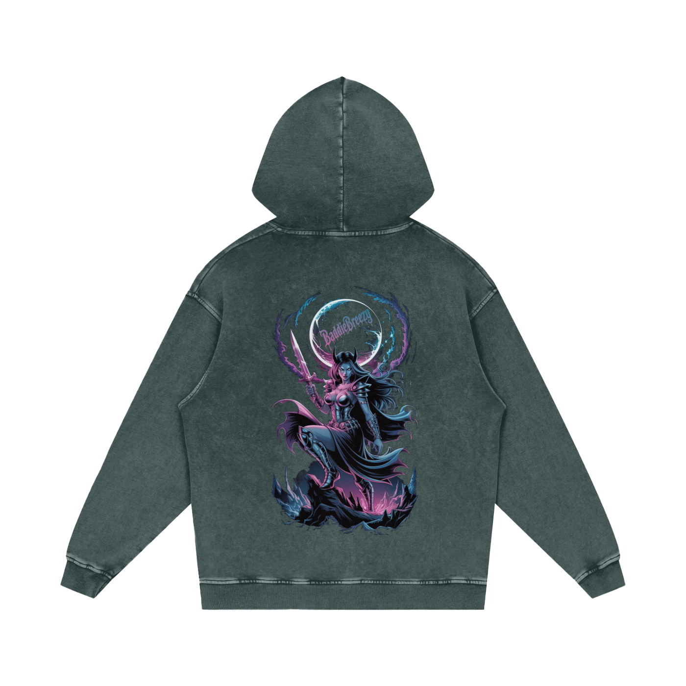 BaddieBreezy Acid Wash Oversize Hoodie