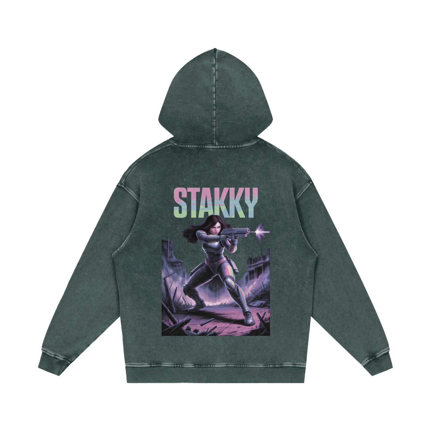 Stakky Season 2 Acid Wash Oversize Hoodie