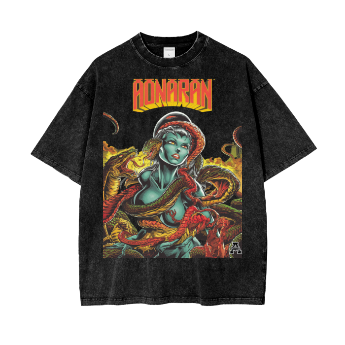 Aonaran Graphic Acid Wash Oversize T-Shirt