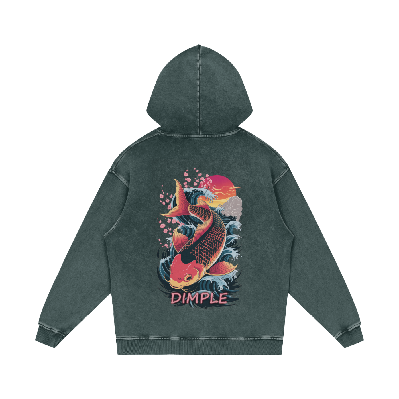 Dimple Acid Wash Oversize Hoodie