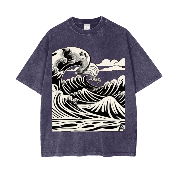 Aonaran Graphic Acid Wash Oversize T-Shirt