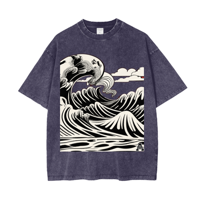 Aonaran Graphic Acid Wash Oversize T-Shirt