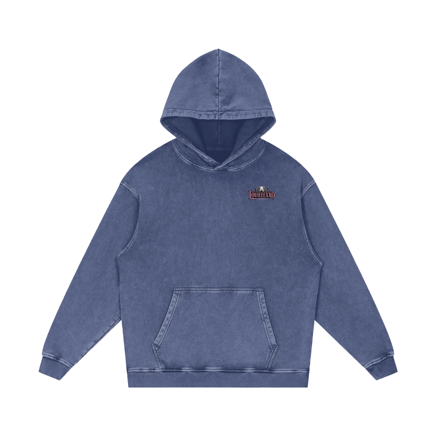 Louieeexxo Snow Washed Loose Cotton Hoodie