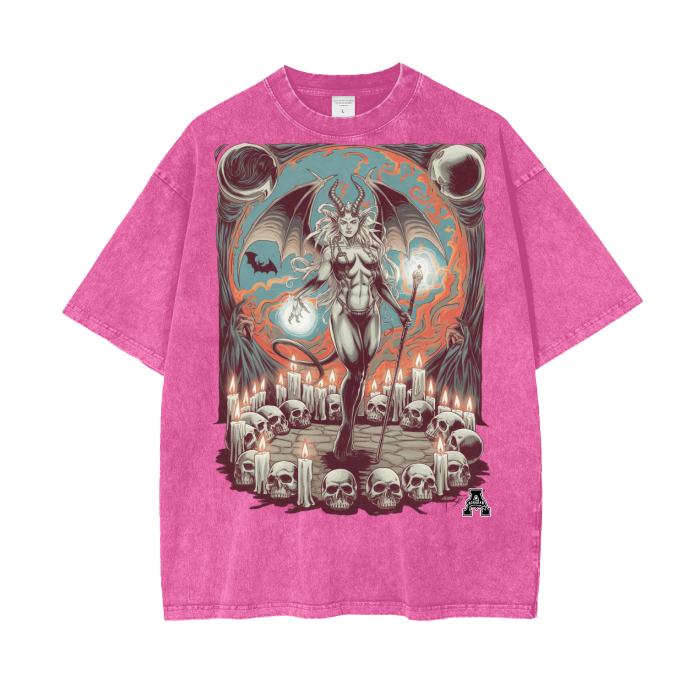 Aonaran Graphic Acid Wash Oversize T-Shirt