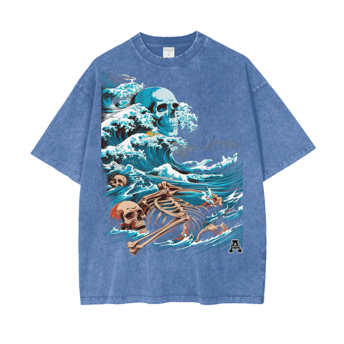 Aonaran Graphic Acid Wash Oversize T-Shirt