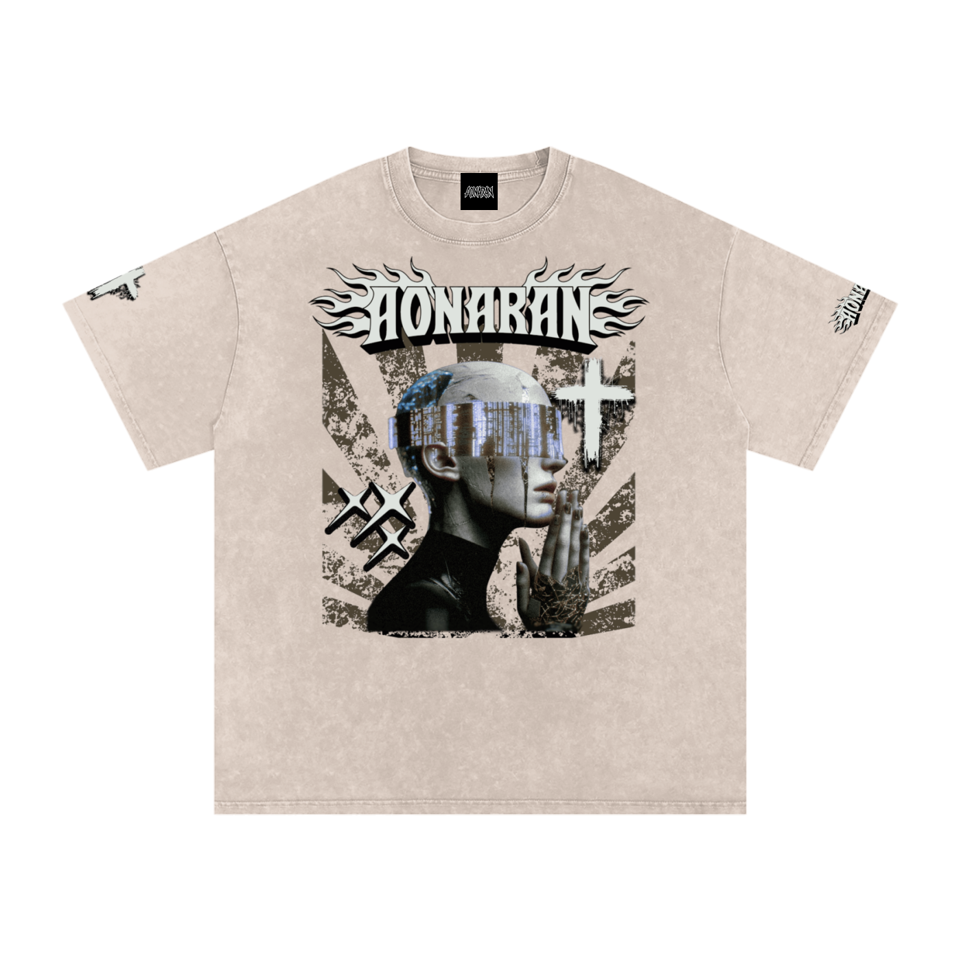 Smiling Tyrant Snow Washed Oversized Cotton T-Shirt