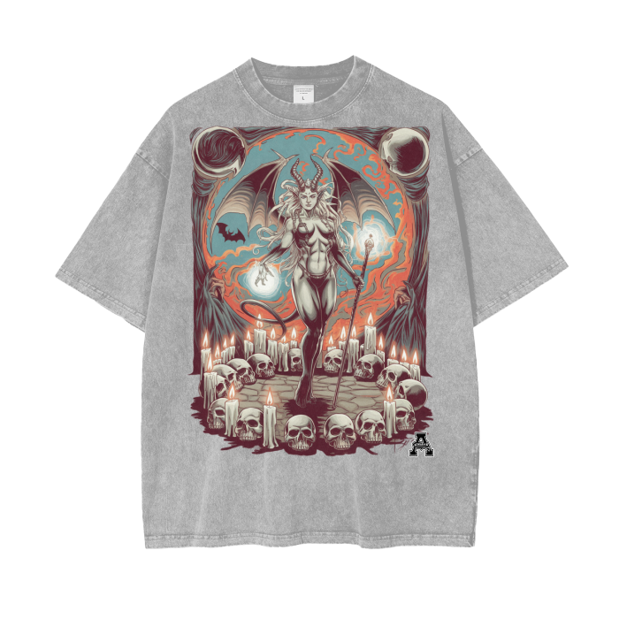 Aonaran Graphic Acid Wash Oversize T-Shirt