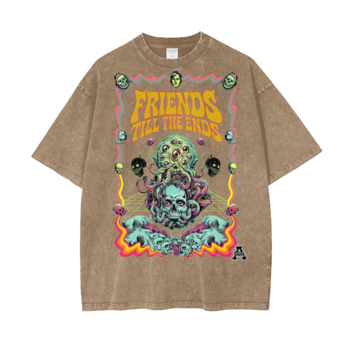 Aonaran Graphic Acid Wash Oversize T-Shirt
