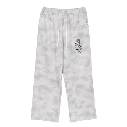 Aonaran 3D Bone Dirty Washed Fleece Sweatpants