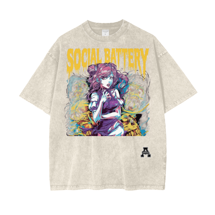 Aonaran Graphic Acid Wash Oversize T-Shirt