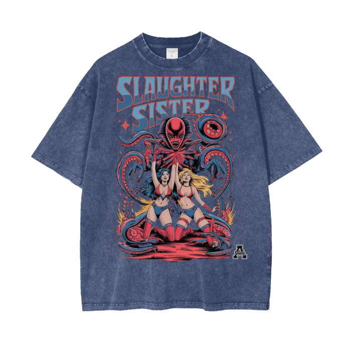 Aonaran Graphic Acid Wash Oversize T-Shirt