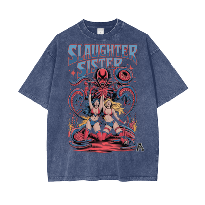 Aonaran Graphic Acid Wash Oversize T-Shirt