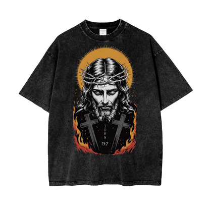Jesus is King Oversize Snow Washed T-Shirt