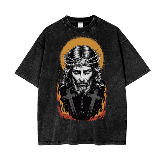 Jesus is King Oversize Snow Washed T-Shirt