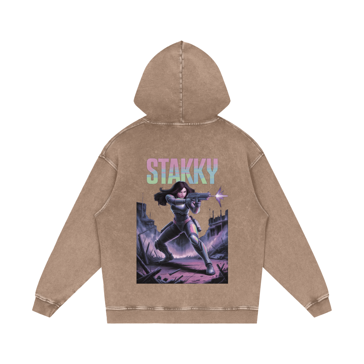 Stakky Season 2 Acid Wash Oversize Hoodie