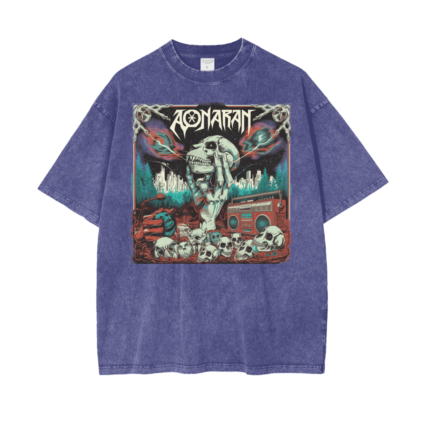 Aonaran Graphic Acid Wash Oversize T-Shirt