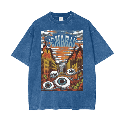 Aonaran Graphic Acid Wash Oversize T-Shirt