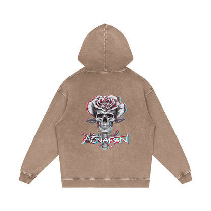 Aonaran 3D Bone Acid Wash Oversize Hoodie