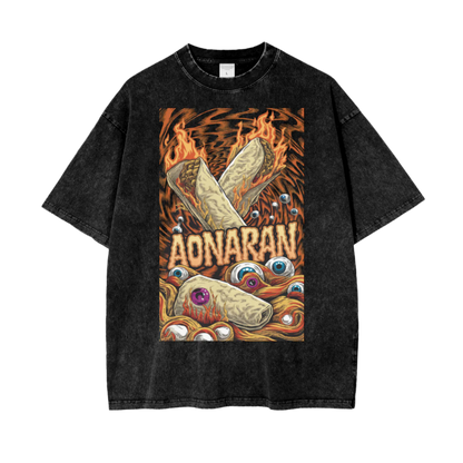 Aonaran Graphic Acid Wash Oversize T-Shirt