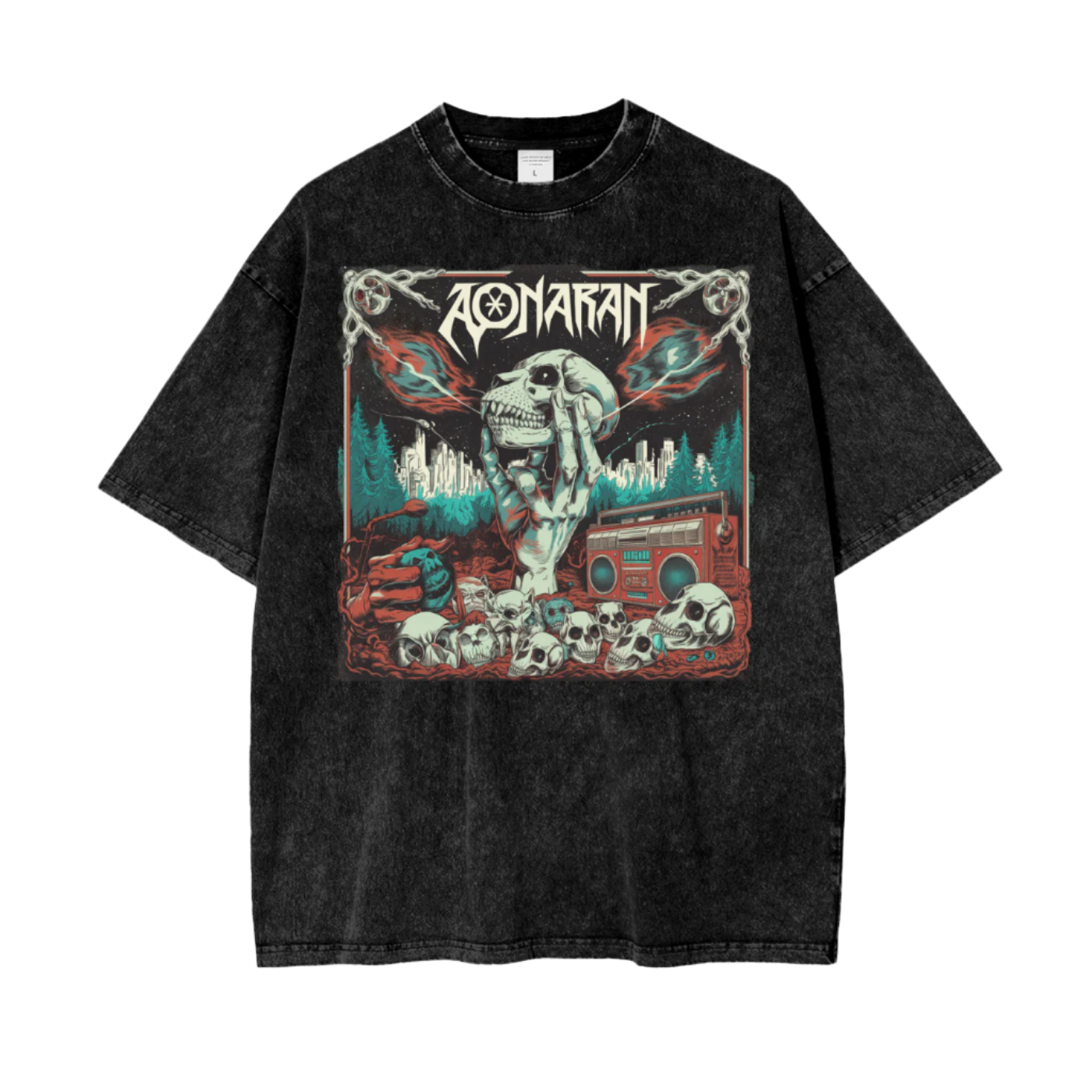 Aonaran Graphic Acid Wash Oversize T-Shirt