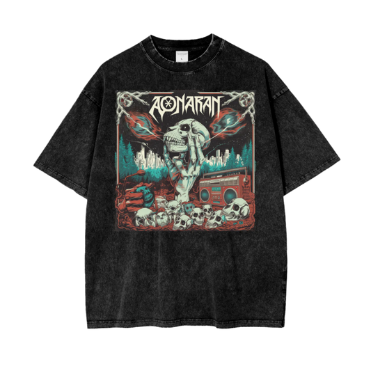 Aonaran Graphic Acid Wash Oversize T-Shirt