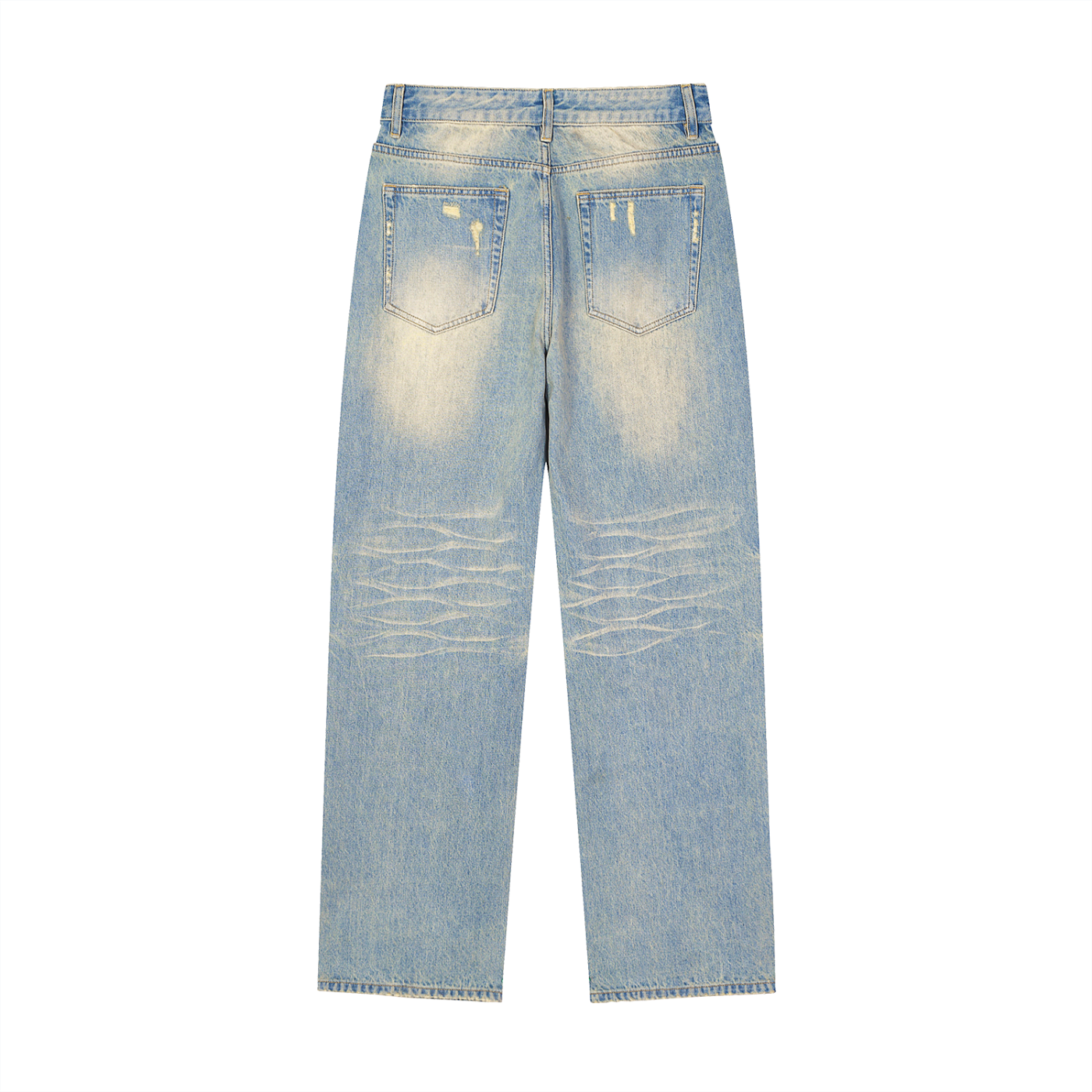 Heart Mason Sun Fade Raw Hem Denim Jeans