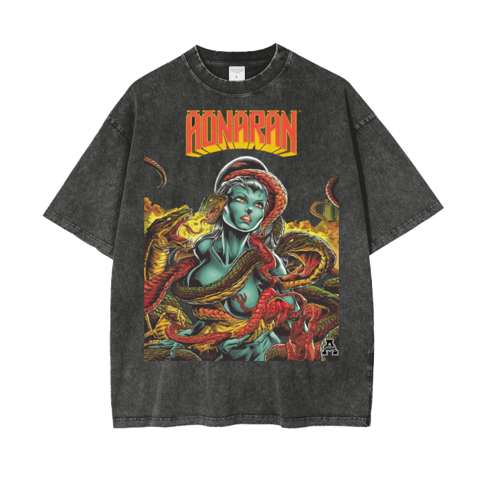 Aonaran Graphic Acid Wash Oversize T-Shirt