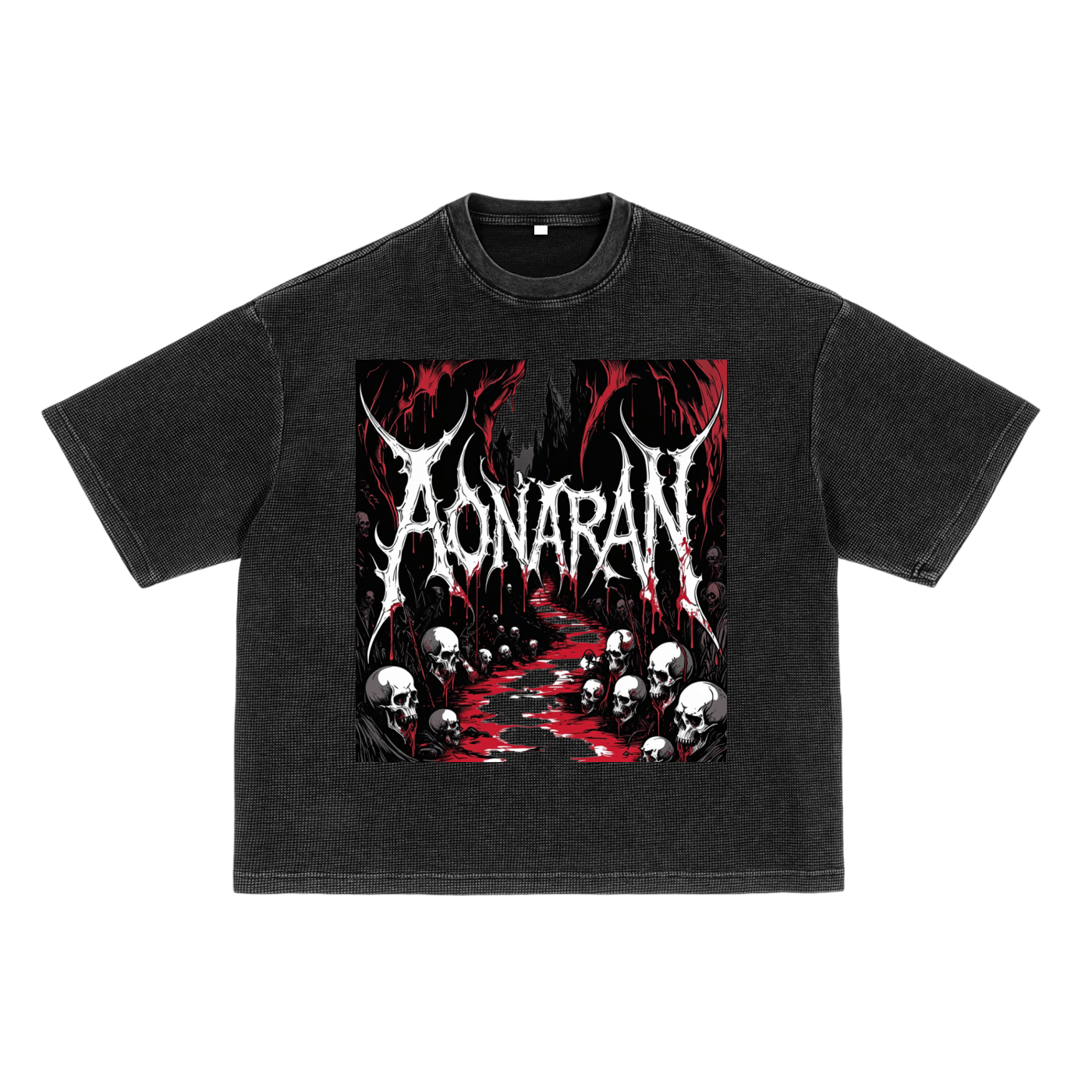 Aonaran 1 OFF Waffle-Texture Washed Boxy T-Shirt