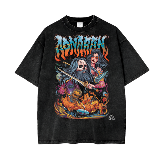 Aonaran Graphic Acid Wash Oversize T-Shirt
