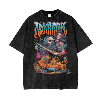 Aonaran Graphic Acid Wash Oversize T-Shirt
