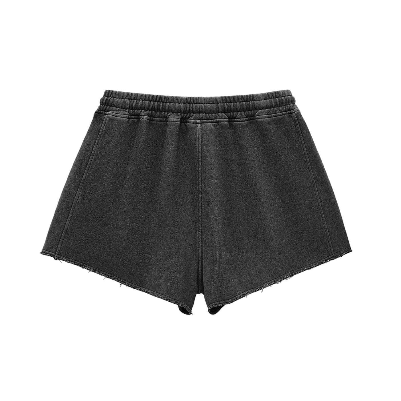 Heyitzmiks Snow Washed Raw Edge Drawstring Shorts