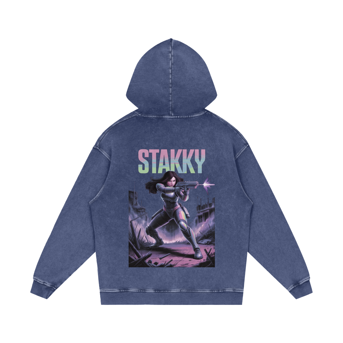 Stakky Season 2 Acid Wash Oversize Hoodie