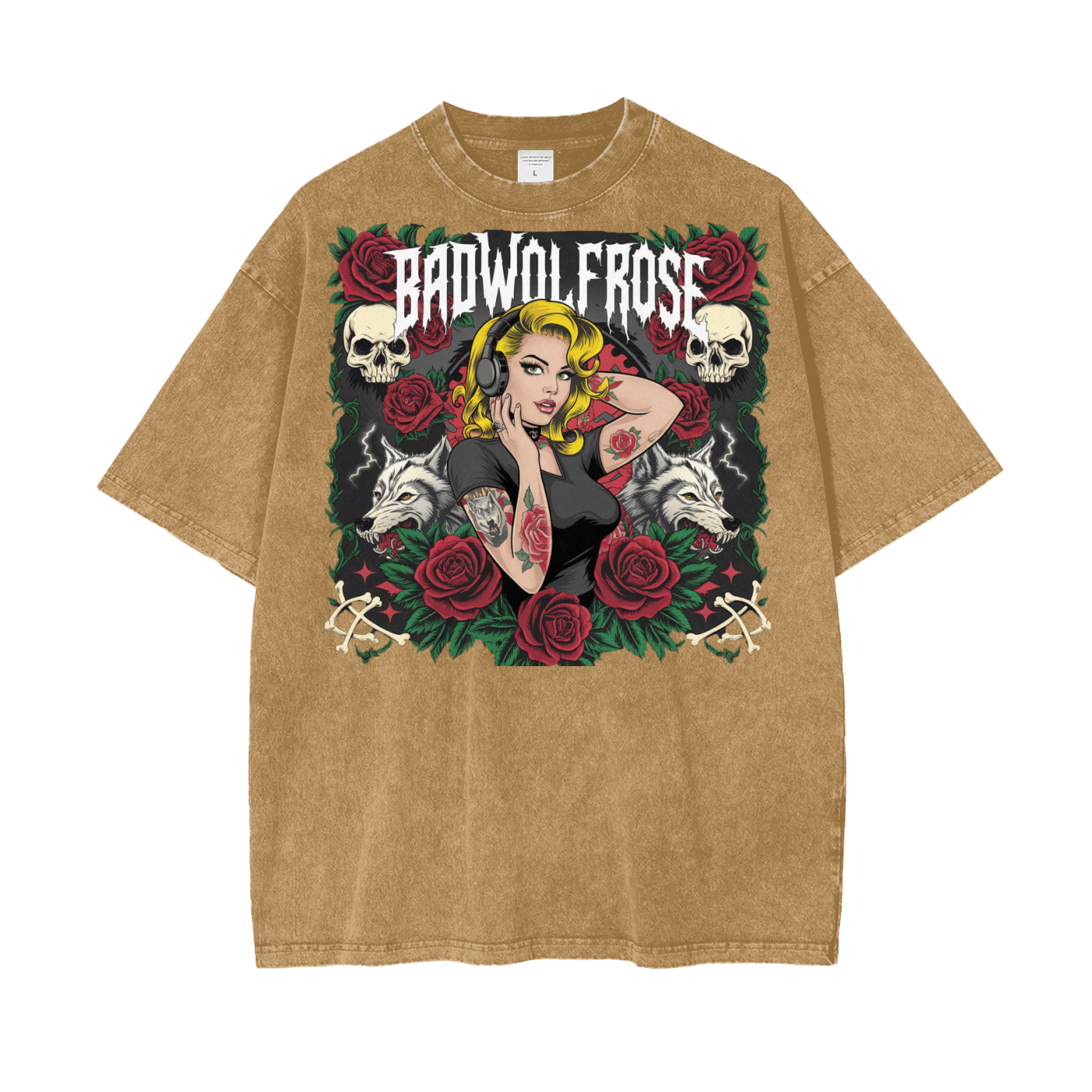 BadWolfRose Oversize Snow Washed T-Shirt