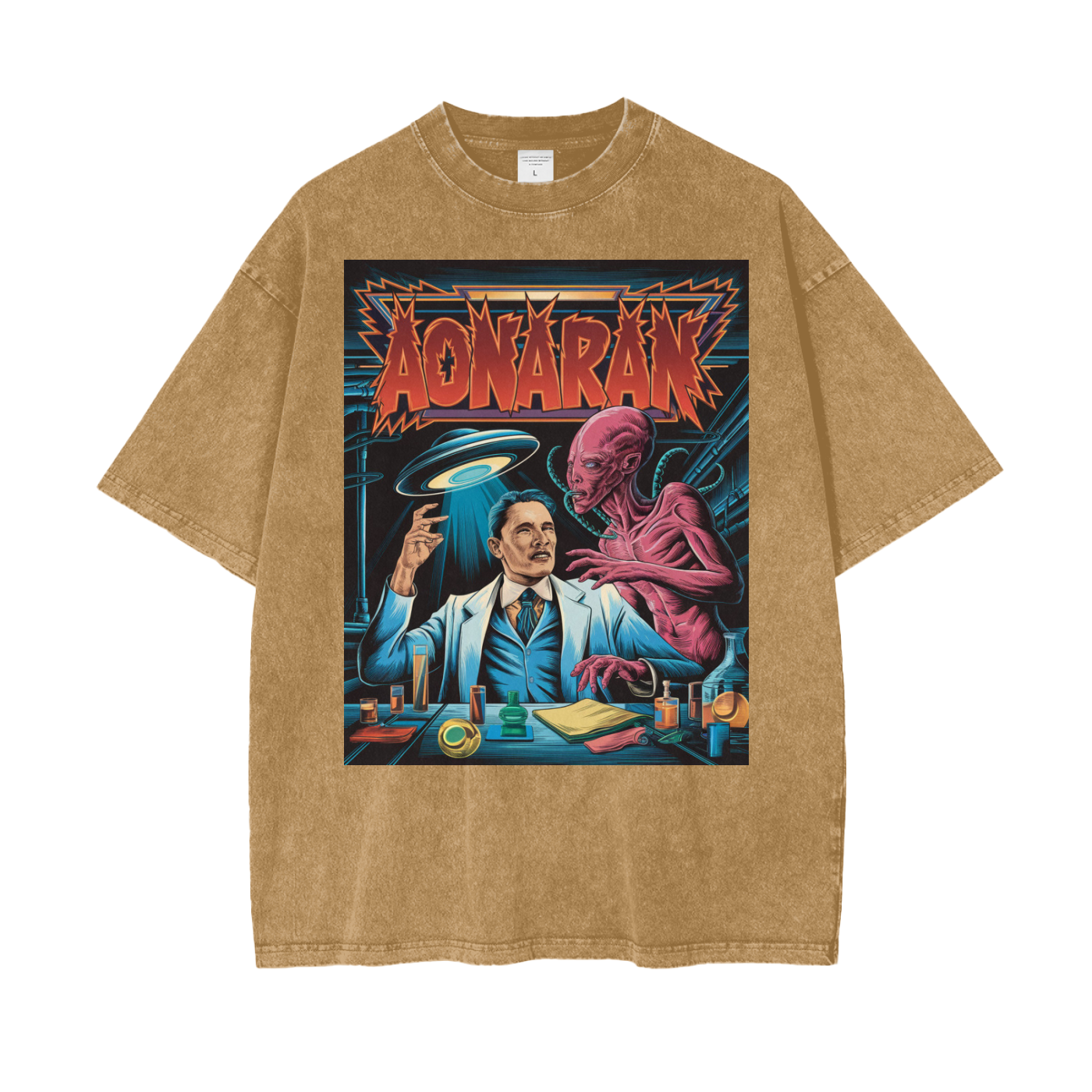 Aonaran Graphic Acid Wash Oversize T-Shirt