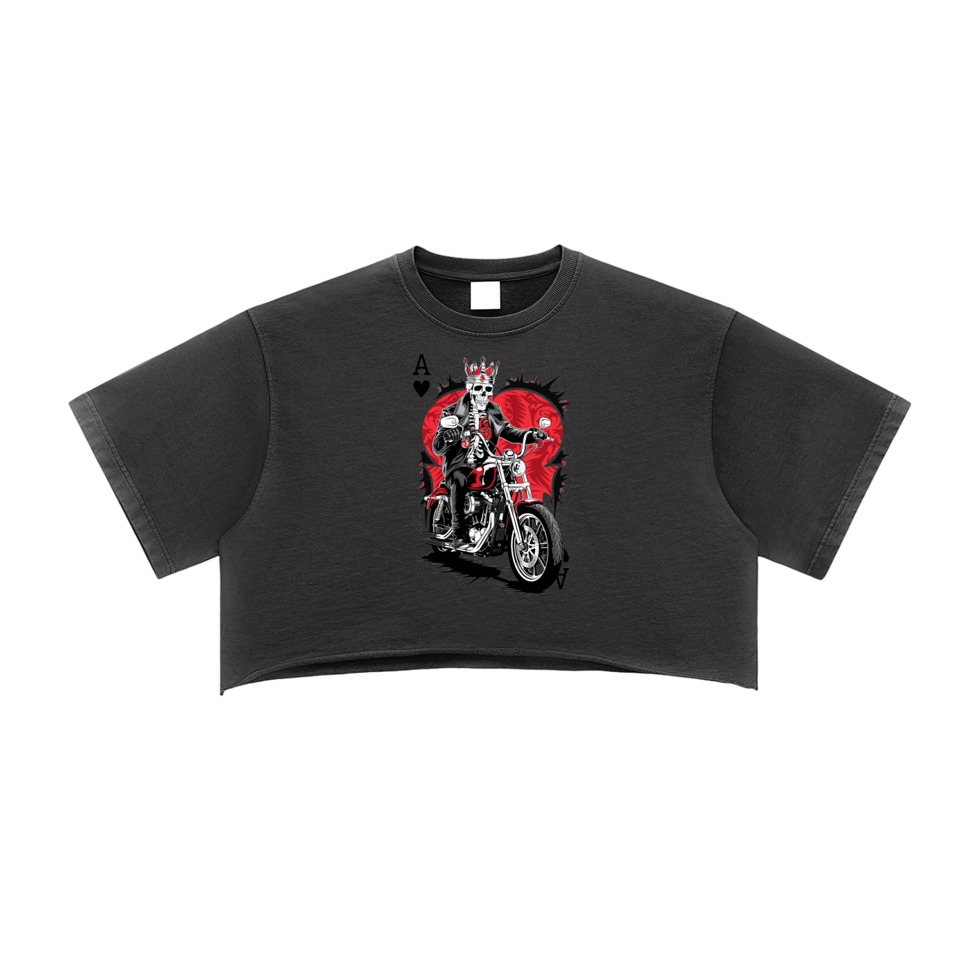 Aonaran Ace Snow Washed Raw Edge Crop Top