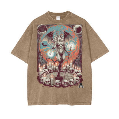 Aonaran Graphic Acid Wash Oversize T-Shirt