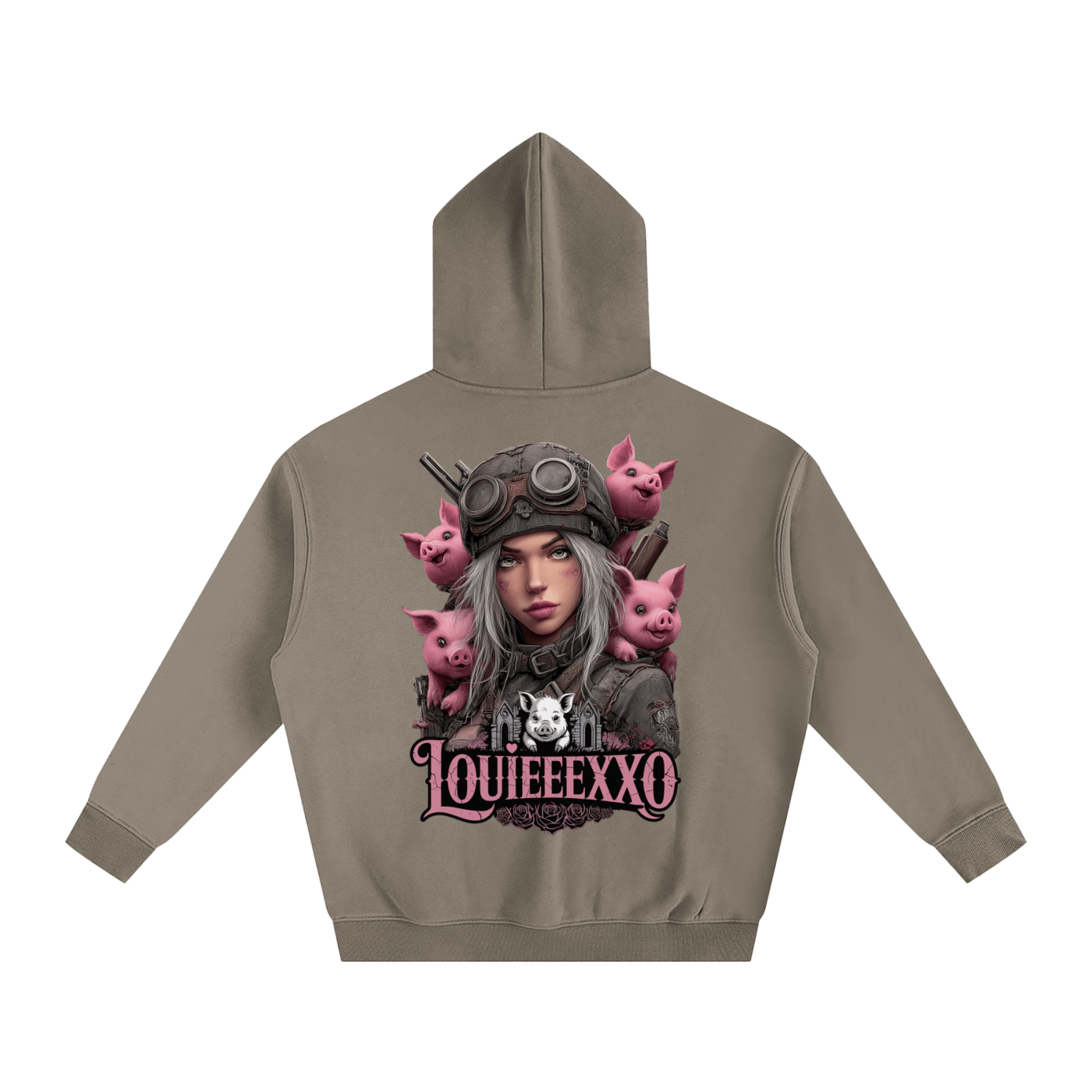 Louieeexxo Oversize Fleeced Hoodie