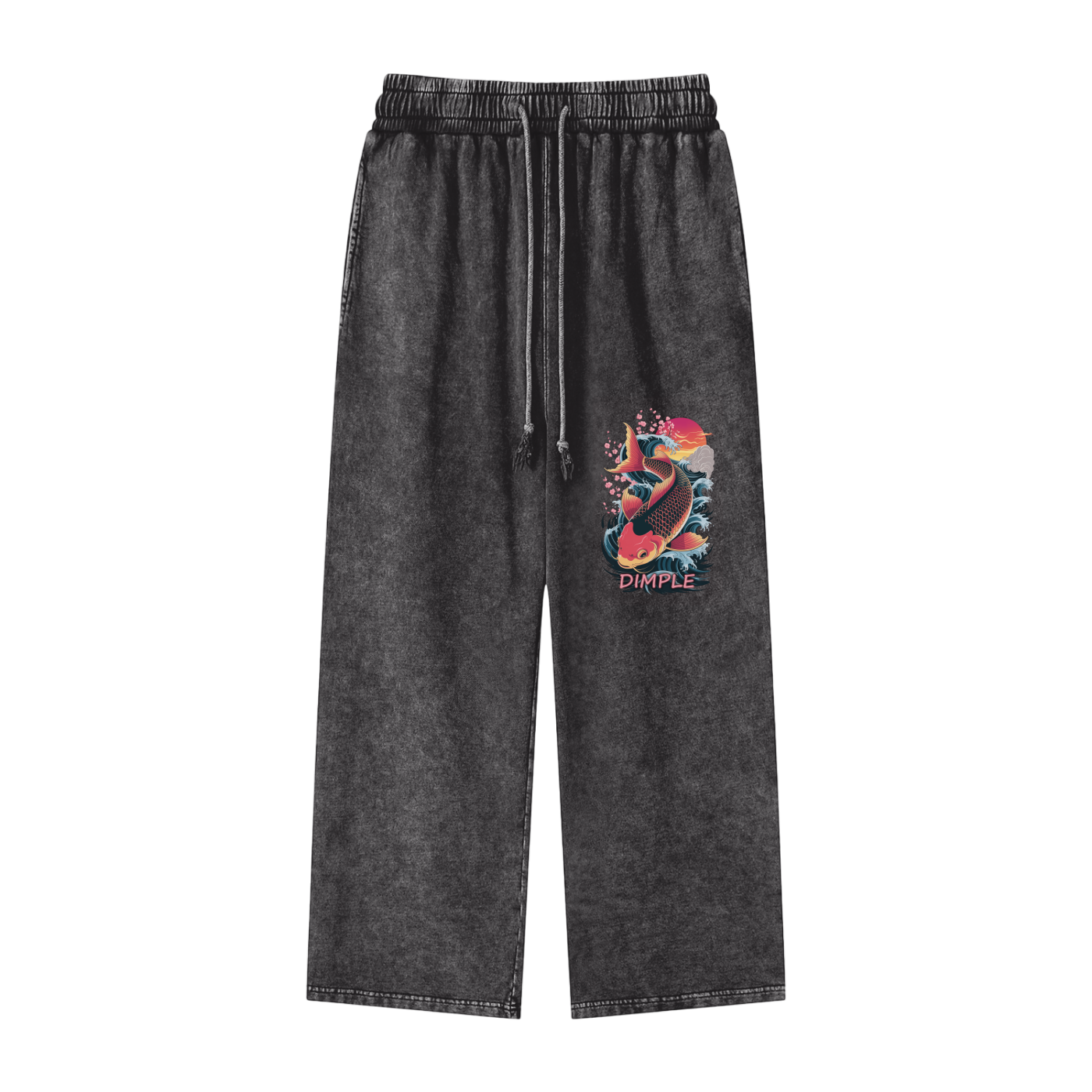 Dimple Acid Wash Straight Leg Pants