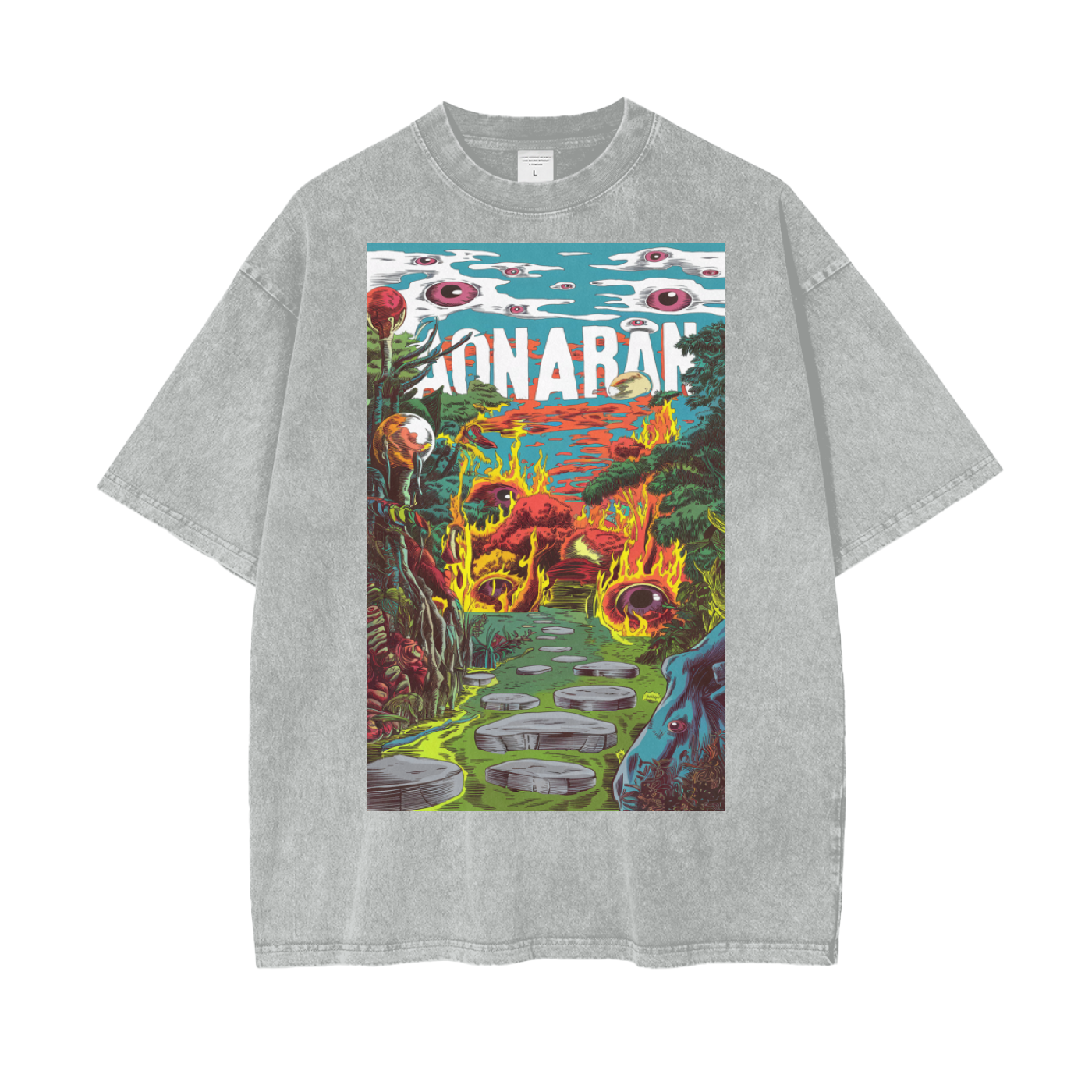 Aonaran Graphic Acid Wash Oversize T-Shirt