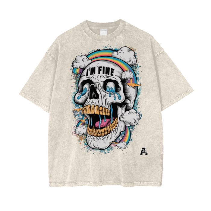 Aonaran Graphic Acid Wash Oversize T-Shirt