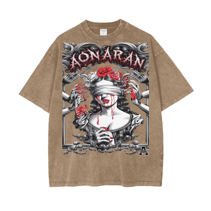 Aonaran Graphic Acid Wash Oversize T-Shirt