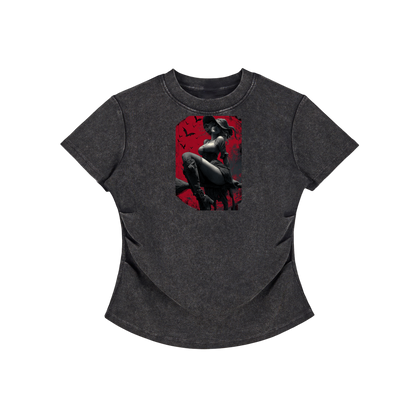 Dimple Season 2 Vintage Washed Bodycon Cotton T-Shirt