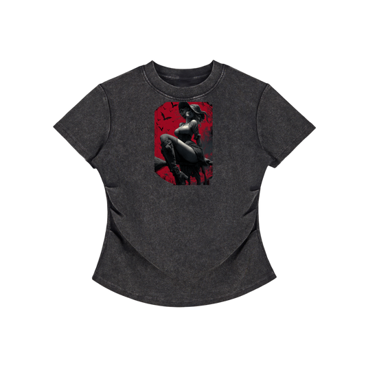 Dimple Season 2 Vintage Washed Bodycon Cotton T-Shirt