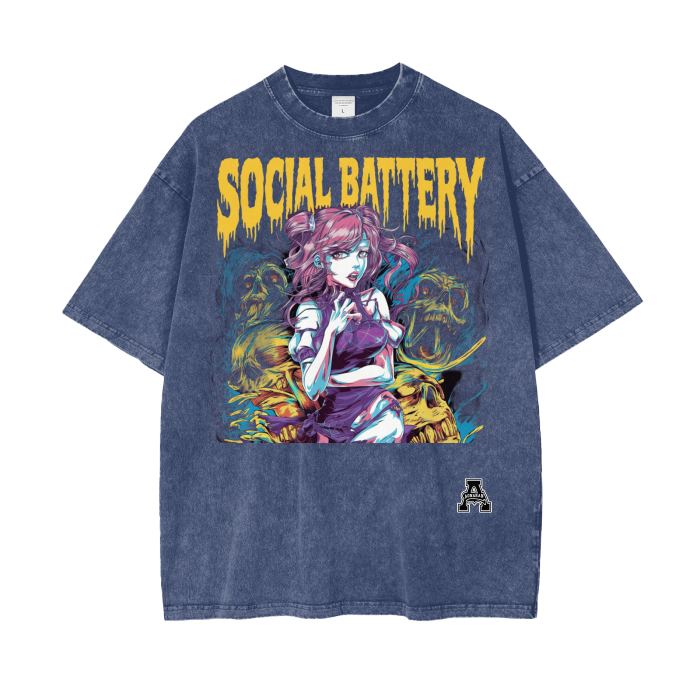 Aonaran Graphic Acid Wash Oversize T-Shirt