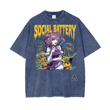 Aonaran Graphic Acid Wash Oversize T-Shirt