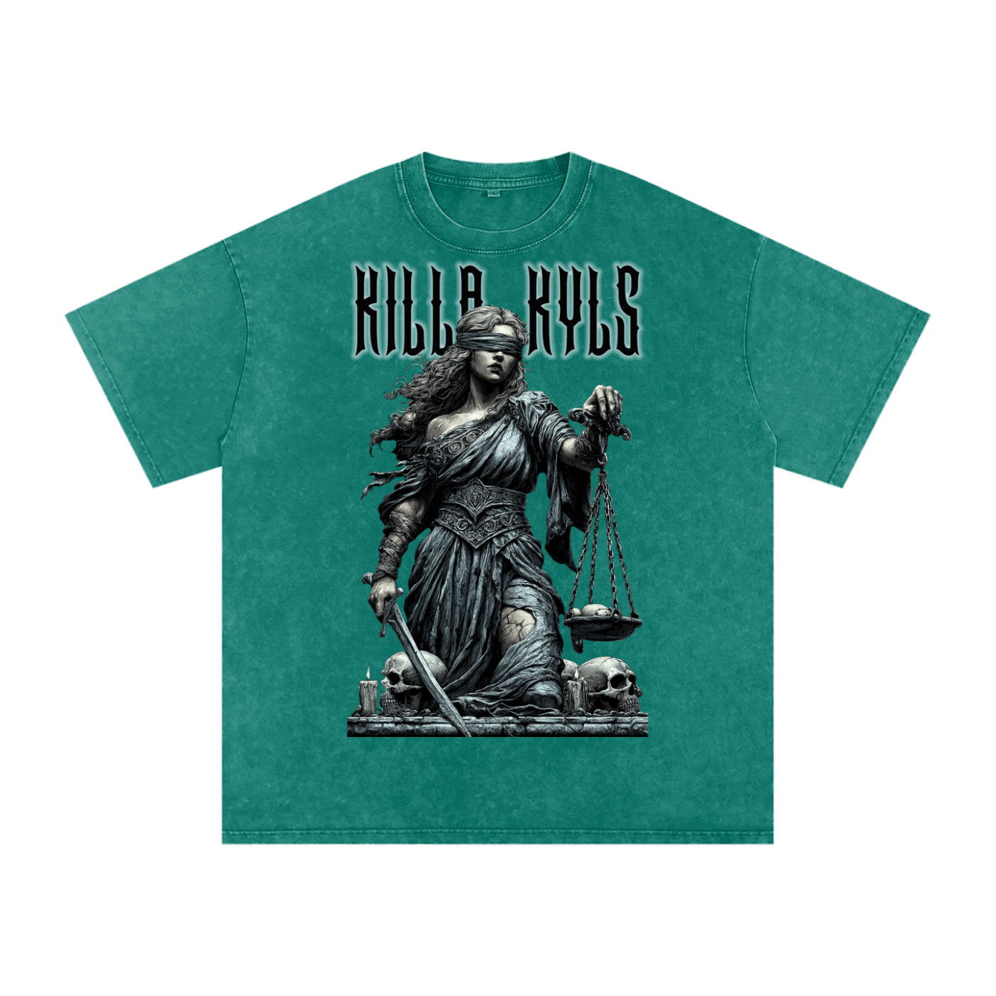 killakyls Snow Washed Oversized Cotton T-Shirt