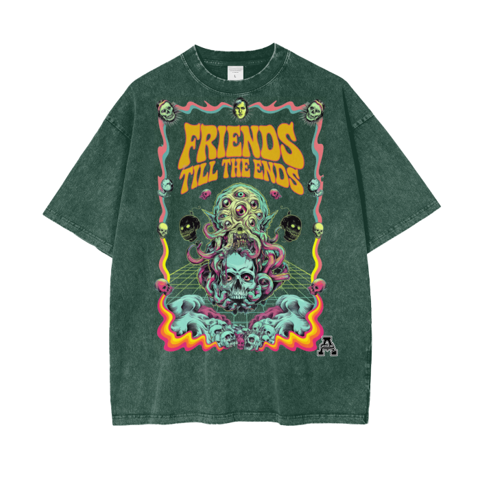Aonaran Graphic Acid Wash Oversize T-Shirt