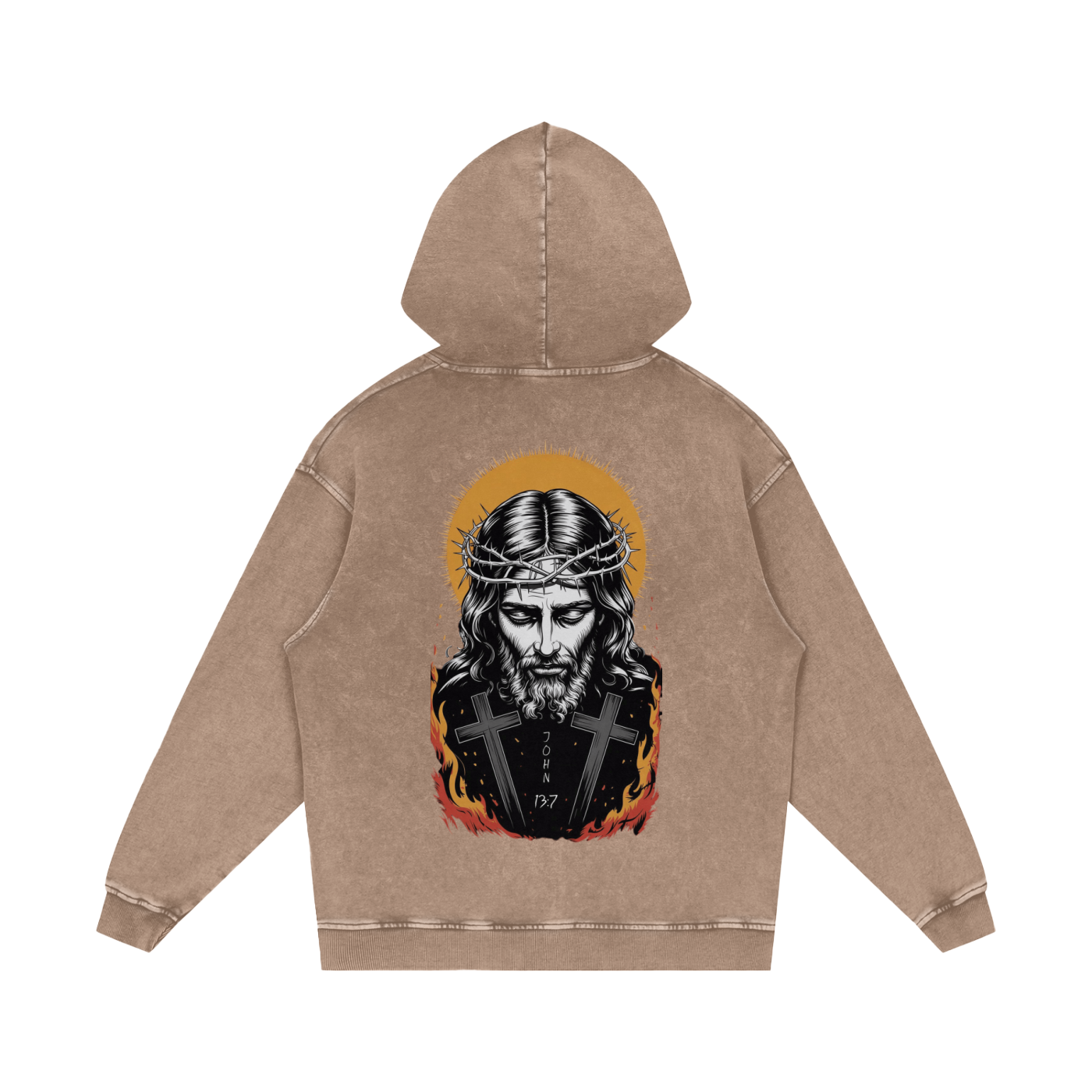 Jesus is King Acid Wash Oversize Hoodie